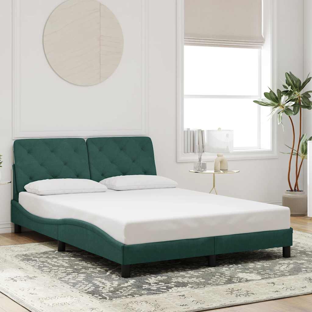 Giroletto senza Materasso Verde Scuro 140x200 cm in Velluto
