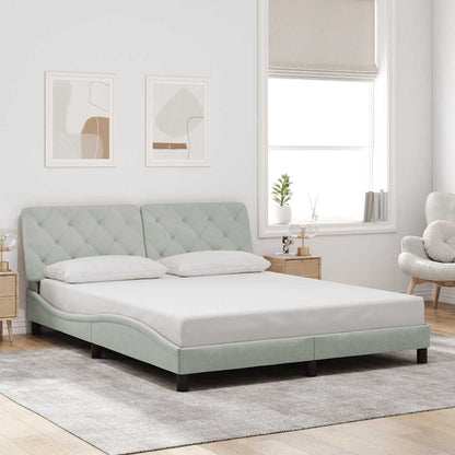 Giroletto senza Materasso Grigio Chiaro 160x200 cm Velluto