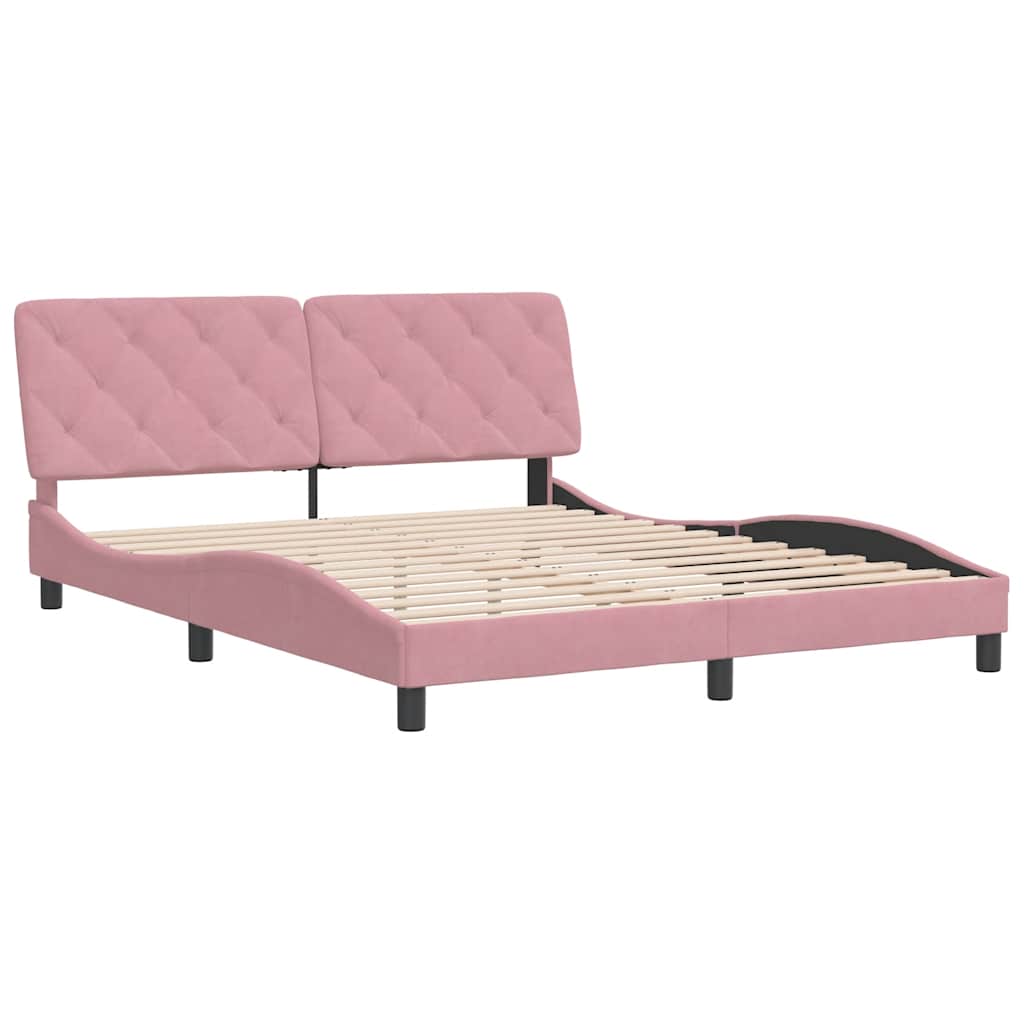 Giroletto senza Materasso Rosa 160x200 cm in Velluto