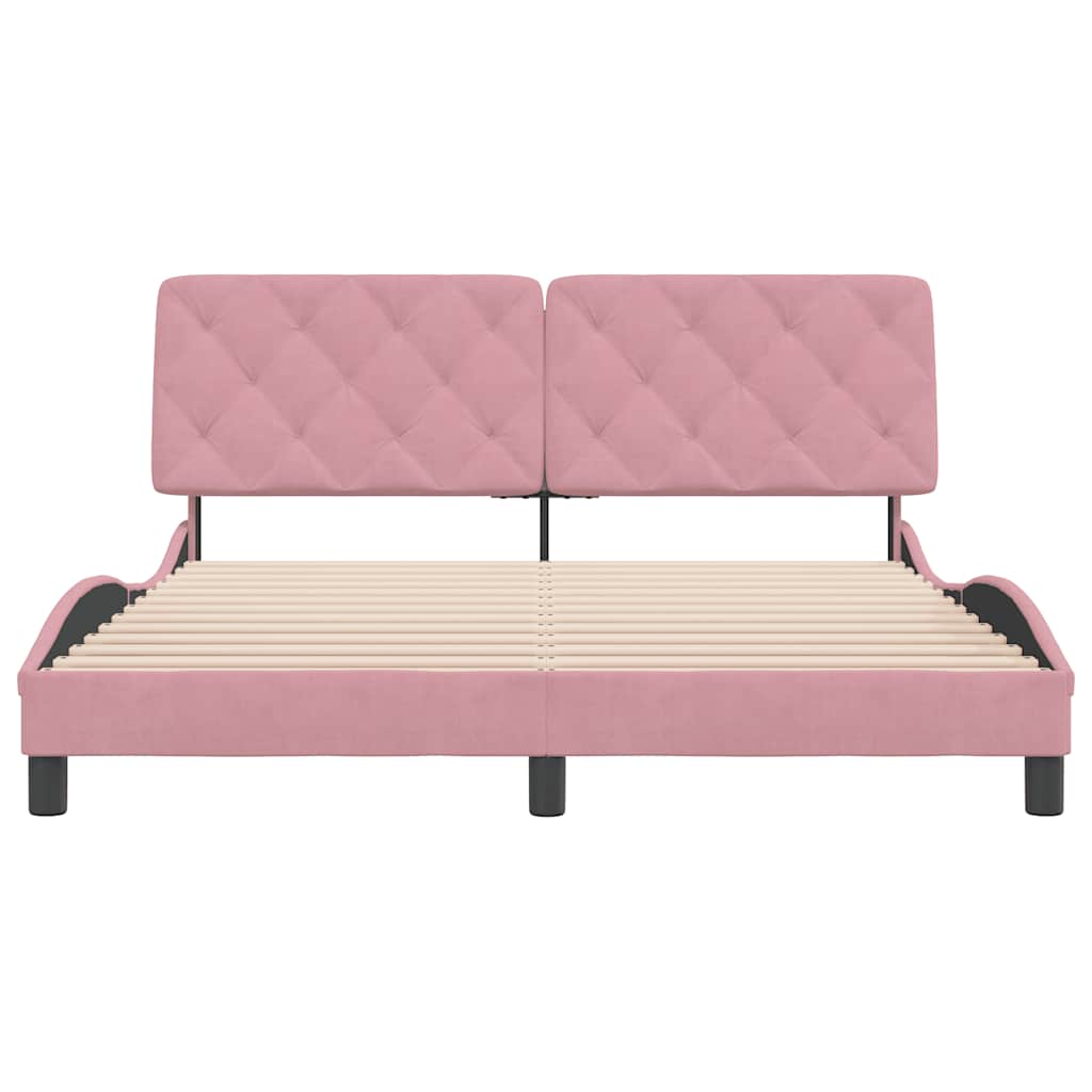 Giroletto senza Materasso Rosa 160x200 cm in Velluto