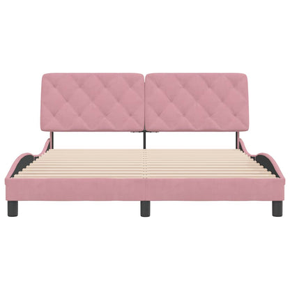 Giroletto senza Materasso Rosa 160x200 cm in Velluto