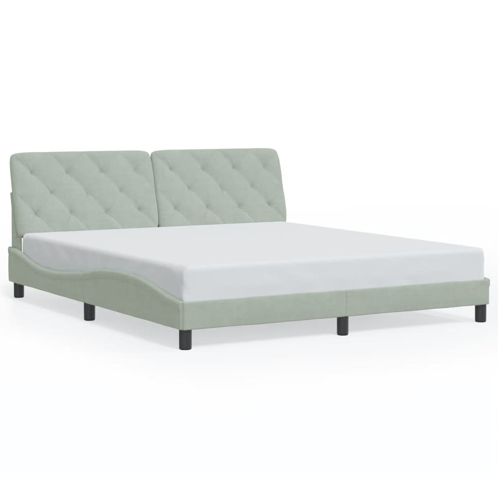 Giroletto senza Materasso Grigio Chiaro 180x200 cm Velluto
