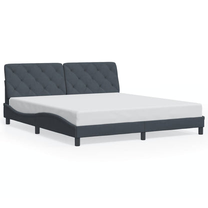 Giroletto senza Materasso Grigio Scuro 180x200 cm Velluto