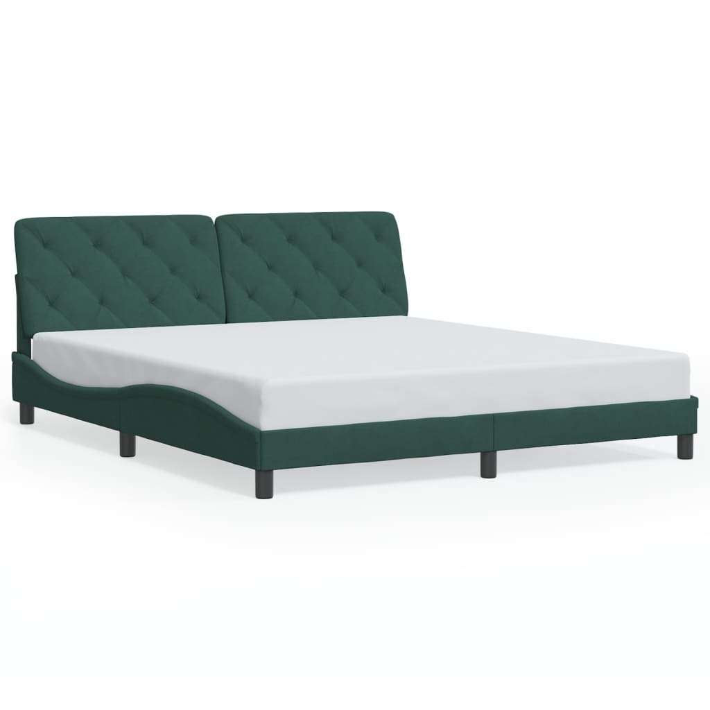 Giroletto senza Materasso Verde Scuro 180x200 cm in Velluto