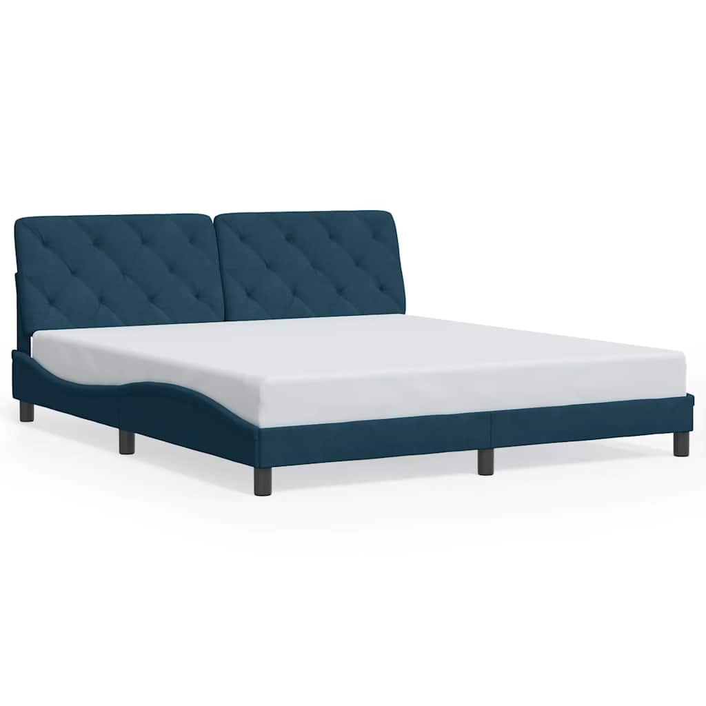 Giroletto senza Materasso Blu 180x200 cm in Velluto