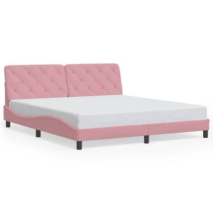 Giroletto senza Materasso Rosa 180x200 cm in Velluto