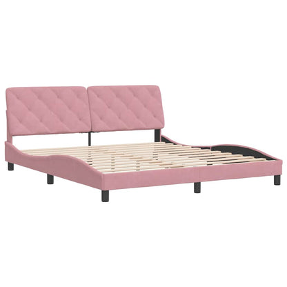 Giroletto senza Materasso Rosa 180x200 cm in Velluto