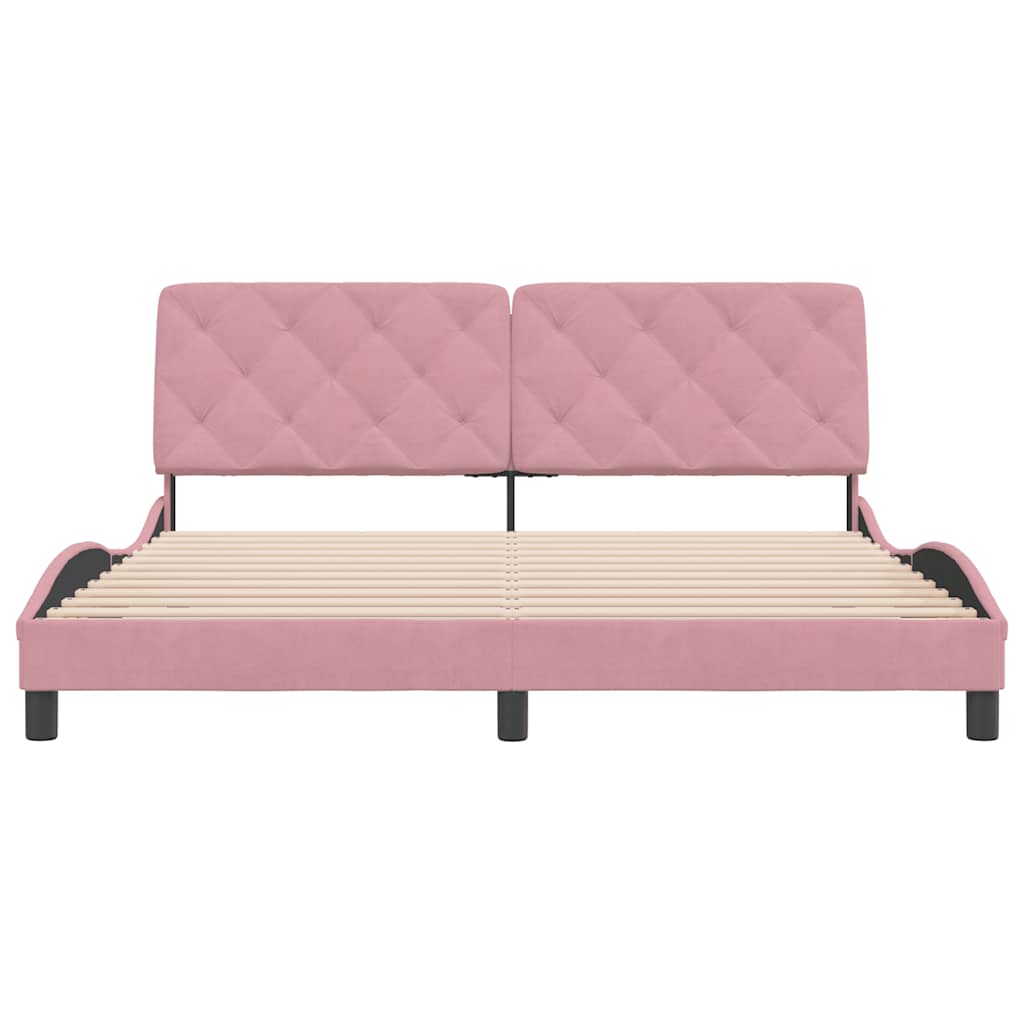 Giroletto senza Materasso Rosa 180x200 cm in Velluto