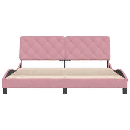 Giroletto senza Materasso Rosa 180x200 cm in Velluto
