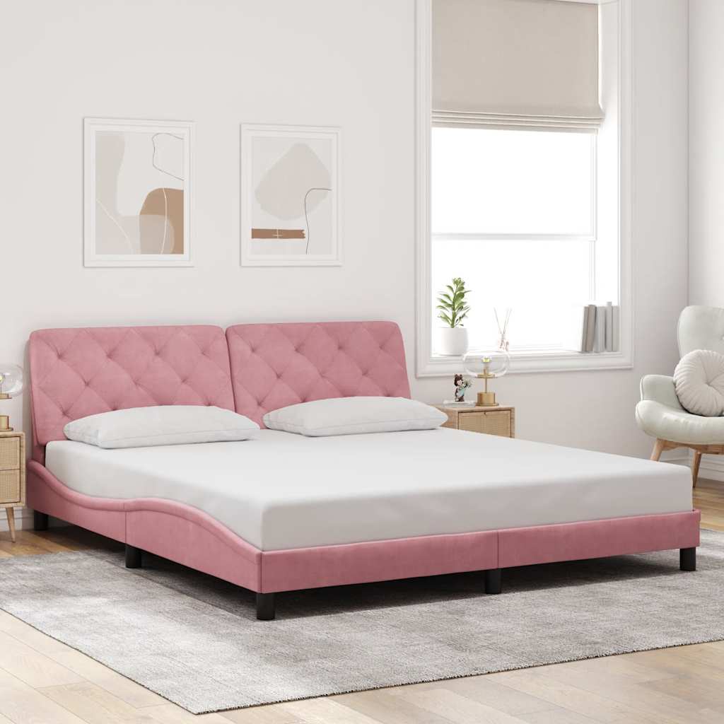 Giroletto senza Materasso Rosa 180x200 cm in Velluto