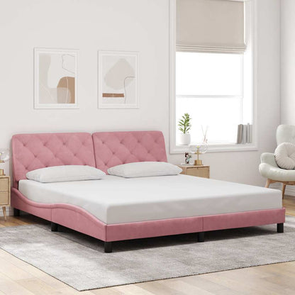 Giroletto senza Materasso Rosa 180x200 cm in Velluto