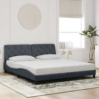 Giroletto senza Materasso Grigio Scuro 200x200 cm Velluto