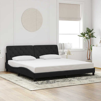 Giroletto senza Materasso Nero 200x200 cm in Velluto