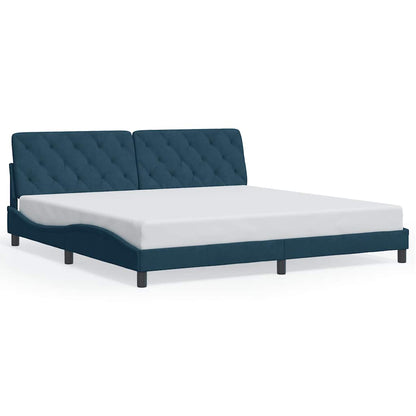 Giroletto senza Materasso Blu 200x200 cm in Velluto