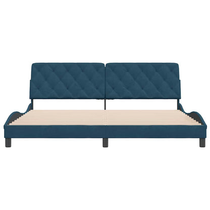 Giroletto senza Materasso Blu 200x200 cm in Velluto