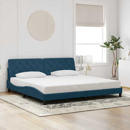 Giroletto senza Materasso Blu 200x200 cm in Velluto