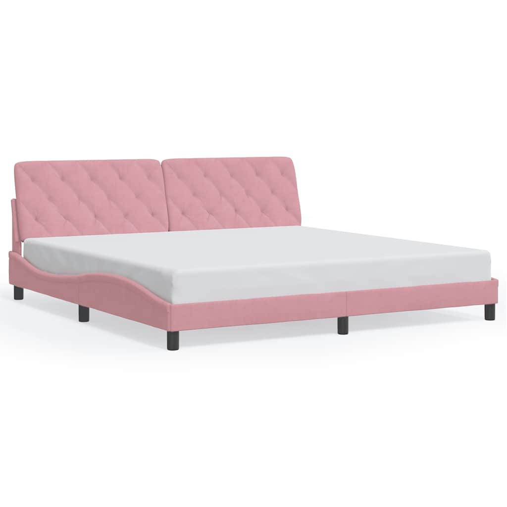 Giroletto senza Materasso Rosa 200x200 cm in Velluto