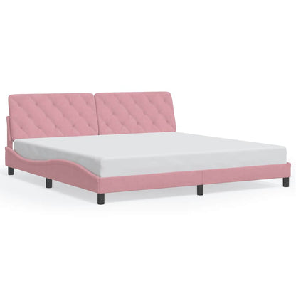 Giroletto senza Materasso Rosa 200x200 cm in Velluto