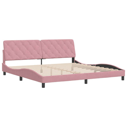 Giroletto senza Materasso Rosa 200x200 cm in Velluto
