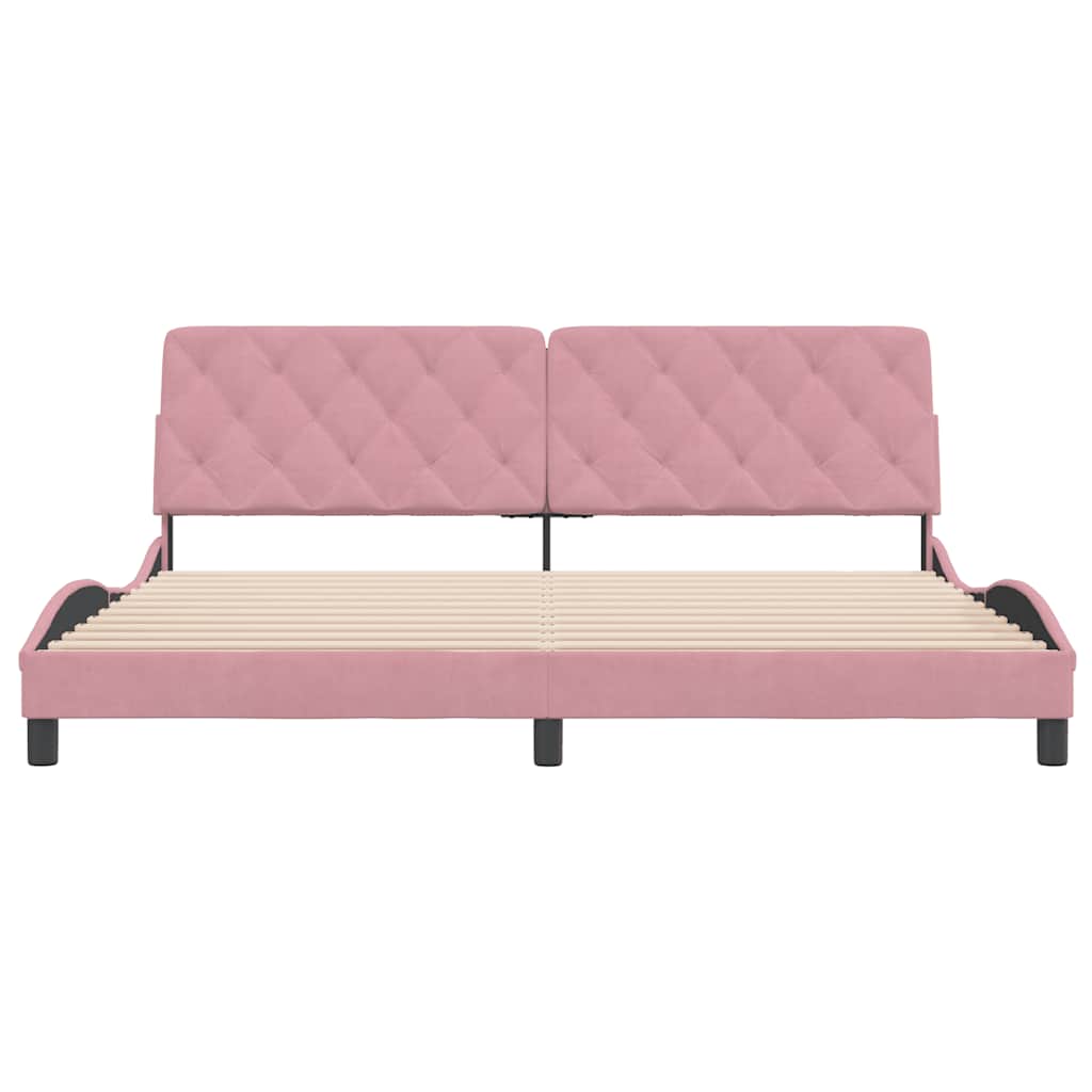 Giroletto senza Materasso Rosa 200x200 cm in Velluto