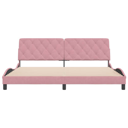 Giroletto senza Materasso Rosa 200x200 cm in Velluto