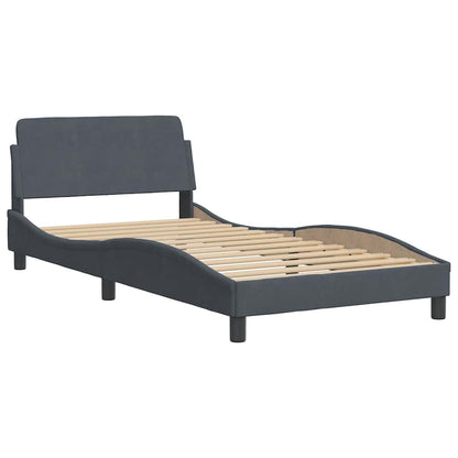 Giroletto senza Materasso Grigio Scuro 100x203 cm in Velluto