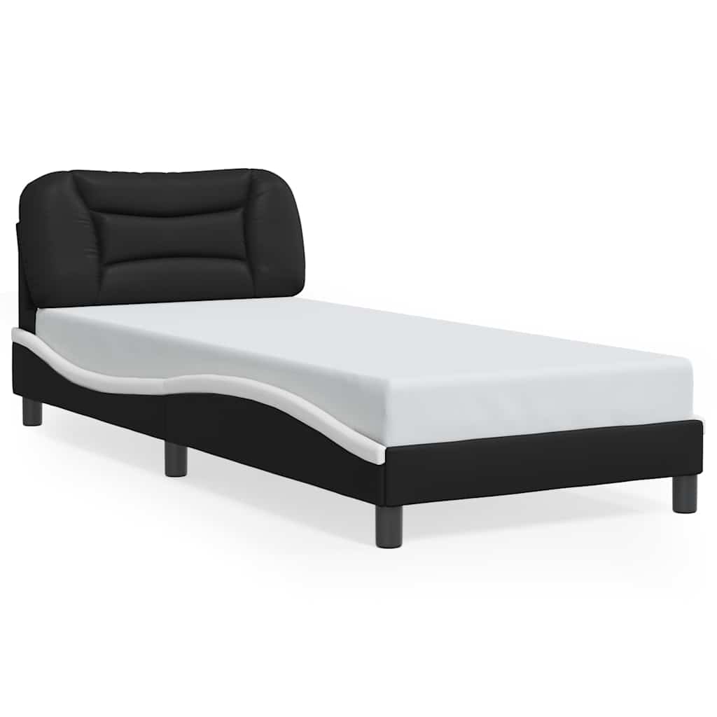 Giroletto senza Materasso Hvar Nero e Bianco 80x200 cm in Similpelle