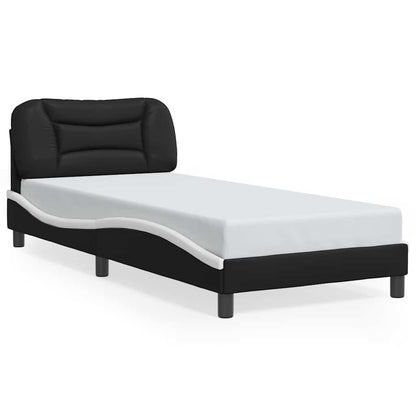 Giroletto senza Materasso Hvar Nero e Bianco 80x200 cm in Similpelle