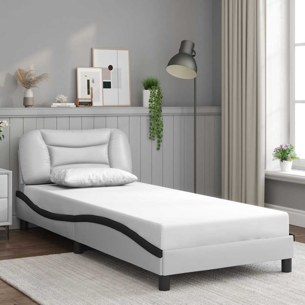 Giroletto senza Materasso Hvar Bianco e Nero 80x200 cm in Similpelle