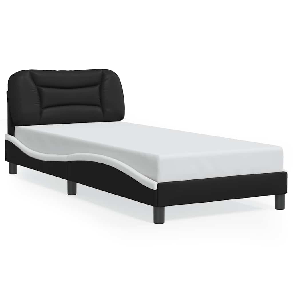 Giroletto senza Materasso Hvar Nero e Bianco 90x200 cm in Similpelle