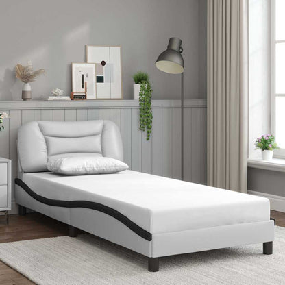 Giroletto senza Materasso Hvar Bianco e Nero 90x200 cm in Similpelle