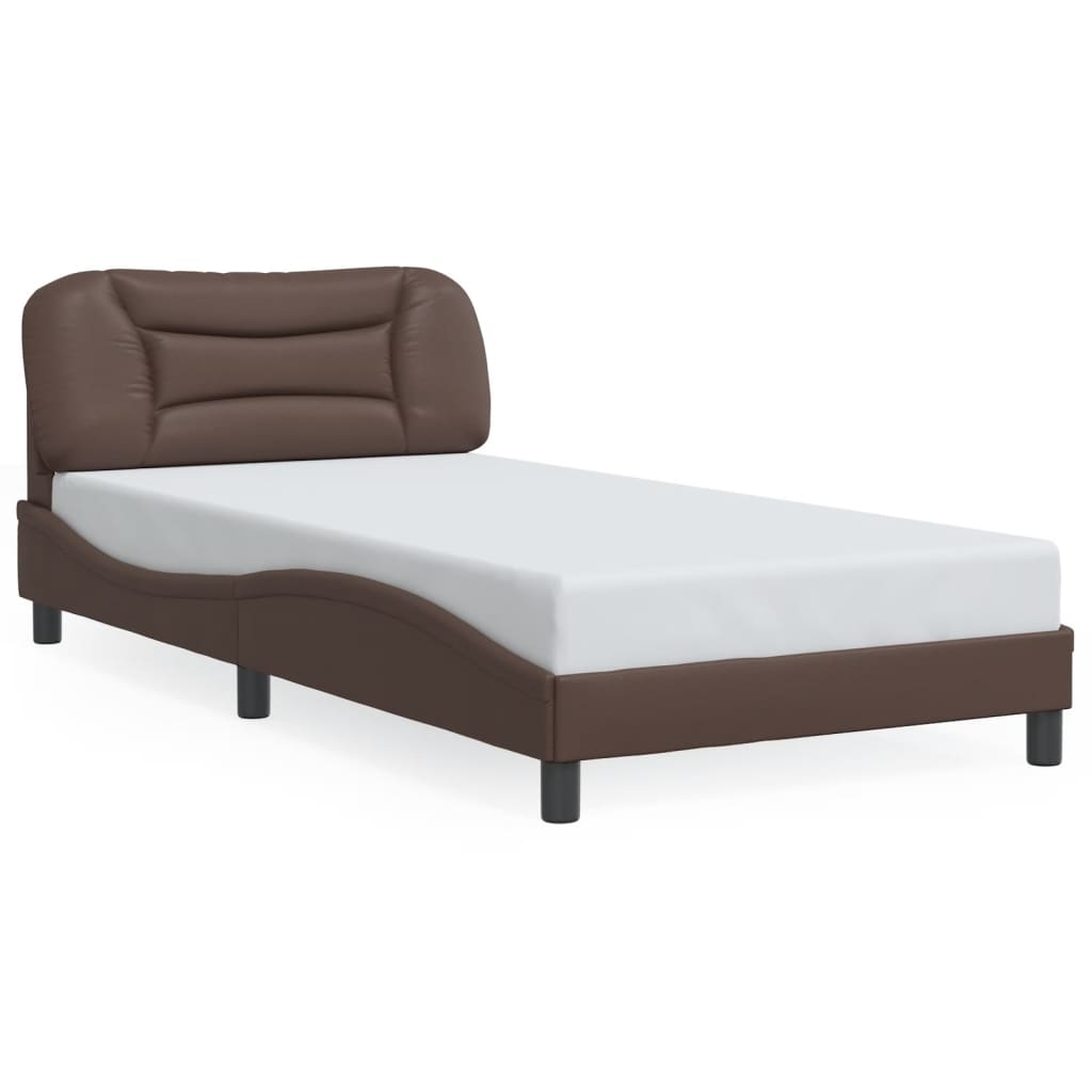 Giroletto con Testiera Marrone 100x200 cm in Similpelle