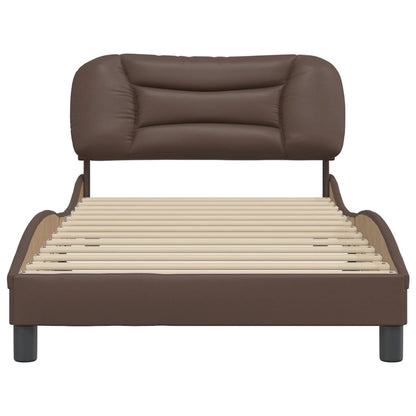 Giroletto con Testiera Marrone 100x200 cm in Similpelle