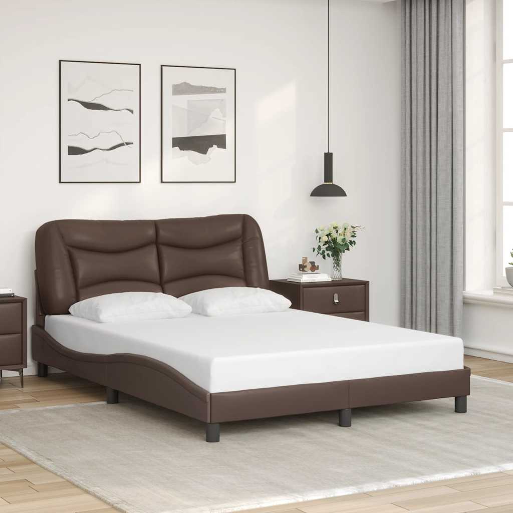 Giroletto senza Materasso Hvar Marrone 140x190 cm in Similpelle