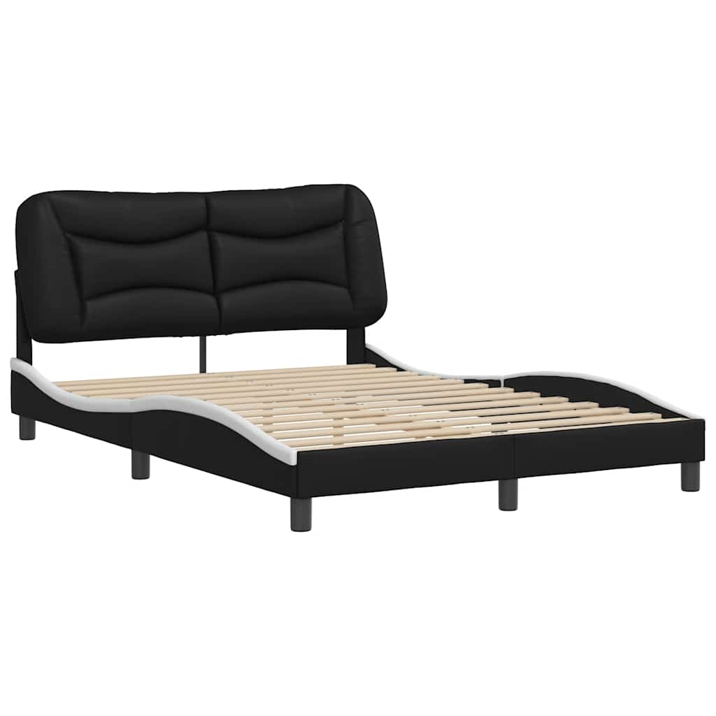 Giroletto senza Materasso Hvar Nero e Bianco 140x190 cm in Similpelle