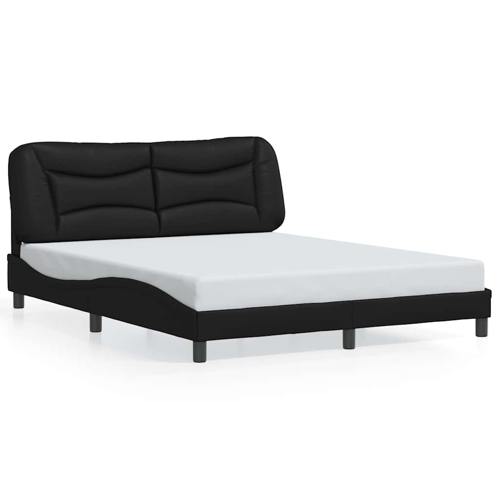 Giroletto senza Materasso Hvar Nero 160x200 cm in Similpelle