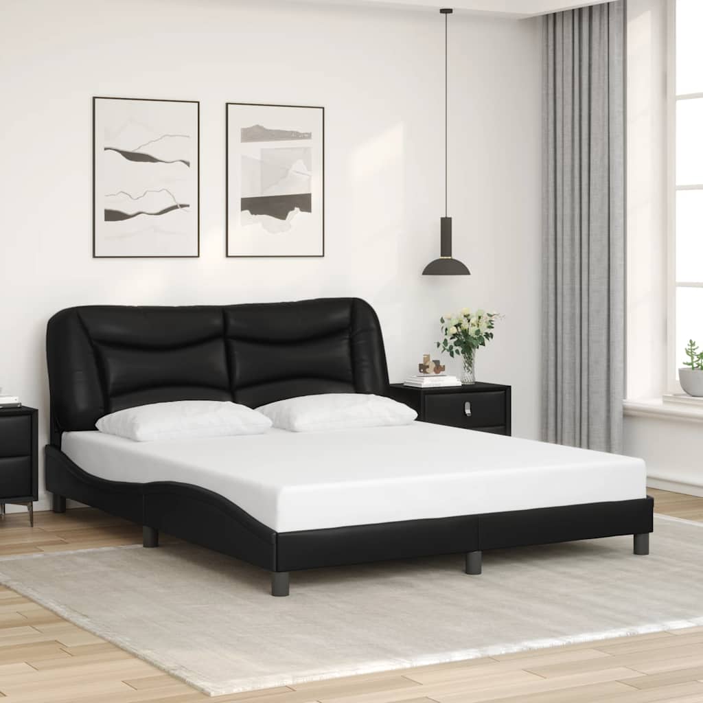 Giroletto senza Materasso Hvar Nero 160x200 cm in Similpelle
