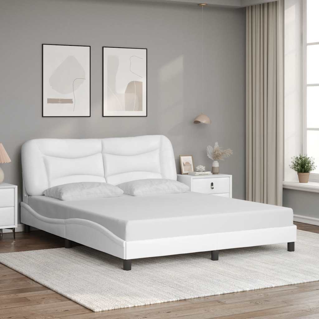 Giroletto senza Materasso Hvar Bianco 160x200 cm in Similpelle