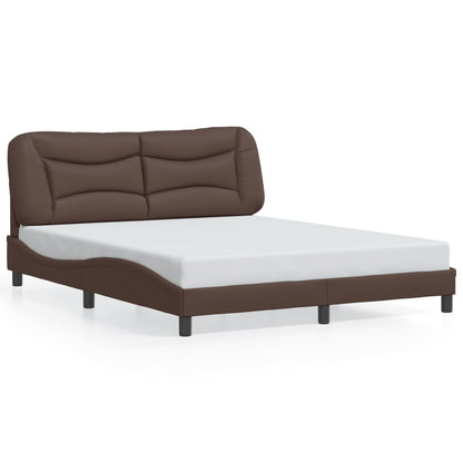 Giroletto con Testiera Marrone 160x200 cm in Similpelle