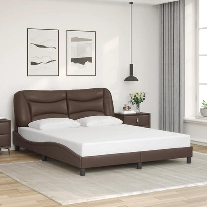 Giroletto senza Materasso Hvar Marrone 160x200 cm in Similpelle