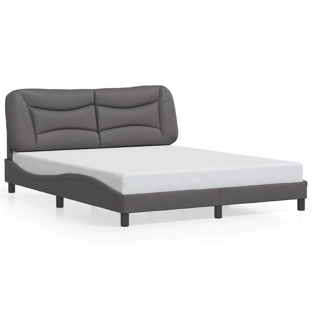 Giroletto senza Materasso Hvar Grigio 160x200 cm in Similpelle
