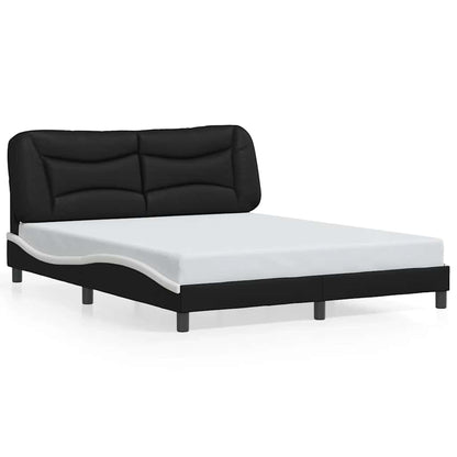 Giroletto senza Materasso Hvar Nero e Bianco 160x200 cm in Similpelle