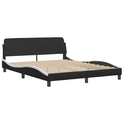 Giroletto senza Materasso Hvar Nero e Bianco 160x200 cm in Similpelle