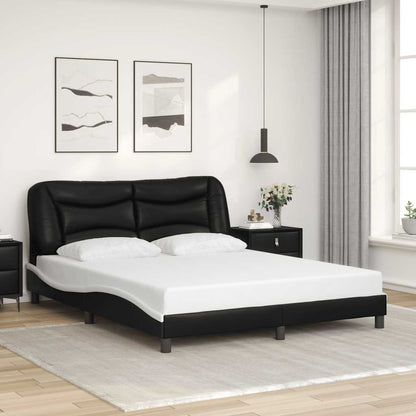 Giroletto senza Materasso Hvar Nero e Bianco 160x200 cm in Similpelle