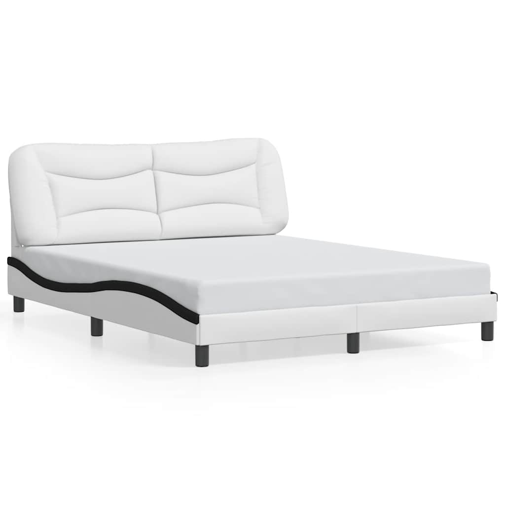 Giroletto senza Materasso Hvar Nero e Bianco 160x200 cm in Similpelle