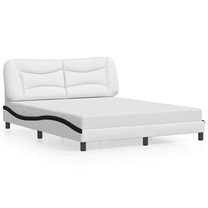 Giroletto senza Materasso Hvar Nero e Bianco 160x200 cm in Similpelle
