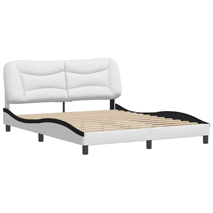 Giroletto senza Materasso Hvar Nero e Bianco 160x200 cm in Similpelle