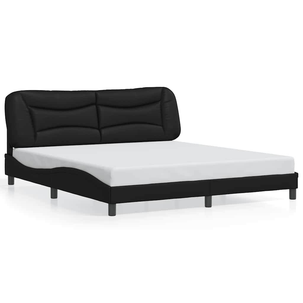 Giroletto senza Materasso Hvar Nero 180x200 cm in Similpelle