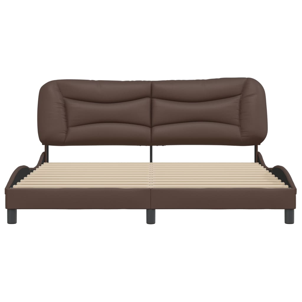 Giroletto con Testiera Marrone 180x200 cm in Similpelle
