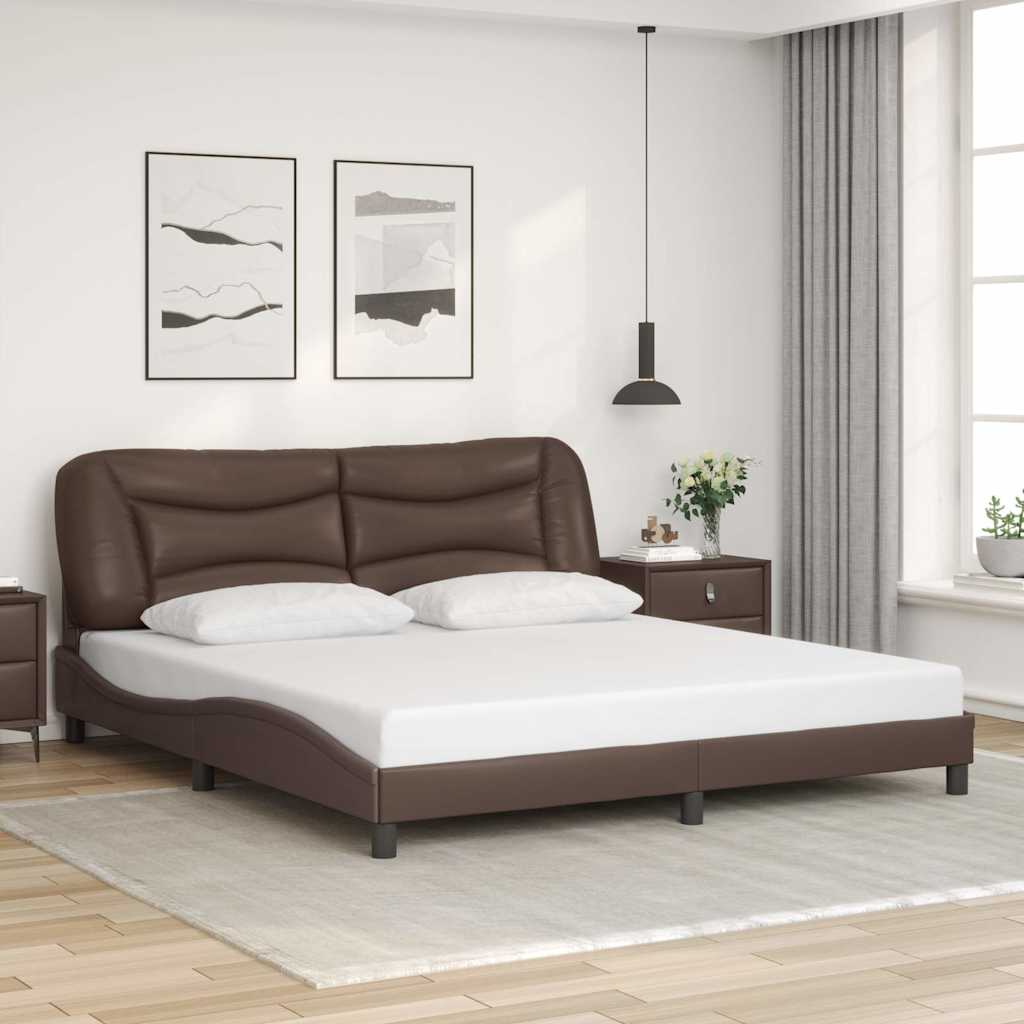 Giroletto senza Materasso Hvar Marrone 180x200 cm in Similpelle